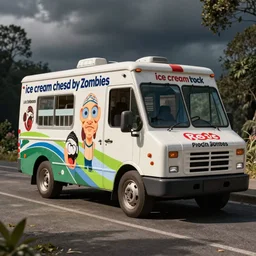 “ice cream truck chased by zombies”