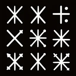 texture of vector ancient symbols on perfect clean black background, dacian symbols, thracic symbols, hand drawn, trending on artstation, stock photo textures, clean design, vector art, amazing symbols, illustrator,