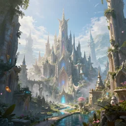 ,in a magical ethereal elven city highly detailed, 4k, HDR, award-winning, cinematic, artstation, octane render
