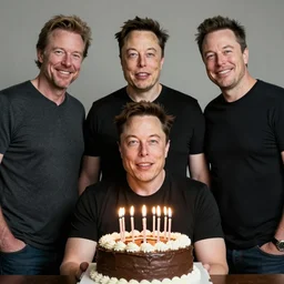 joe rogan celebrating his birthday with elon musk and tim dillon in real life, 8 k, 4 k uhd, realistic, hyper realistic, super detailed, very detailed, detailed