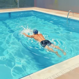swimming pool, digital painting by kevin gnutzmans