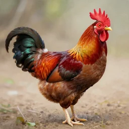 asian red jungle fowl painting