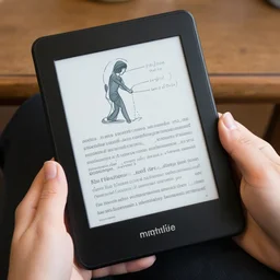 hypatia reading a kindle
