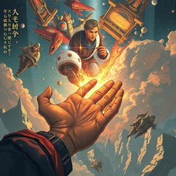 album cover art for grabbing hands of space time akihiko yoshida