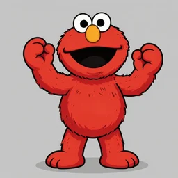 elmo dabbing, trending on artstation
