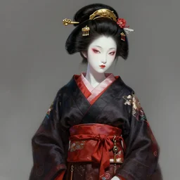 a digital painting of the ghost in the shell geisha, high definition, photorealistic, digital art, trending on artstation, render