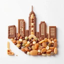 sweets in the form of city
