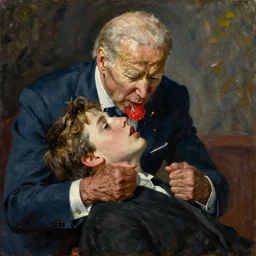 joe biden devouring his son, by ilya repin, oil on canvas, 1 8 8 3