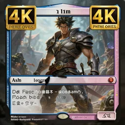 ash from pokemon as a magic the gathering style concept art, award winning concept art, 4k, cinematic