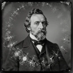 old wetplate daguerreotype portrait of a gentleman explosion of data fragments, fractal, intricate, elegant, highly detailed, parallax, leica, medium format, subsurface scattering, by jheronimus bosch and greg rutkowski and louis jacques mande daguerre