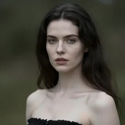 beautiful dark haired scottish woman with pale skin