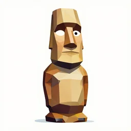 moai statue geometric cutout digital illustration cartoon colorful beeple, by thomas kinkade clean