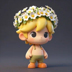 Asriel Dreemurr wearing a crown of buttercups, digital 3d render by cgsociety