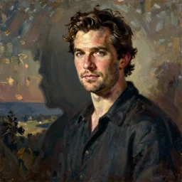henry cavill, painting by george quaintance