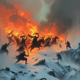 the great battle of middle earth by greg rutkowski and kalin popov, trending on artstation, masterpiece,