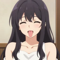 ìan anime girl looking at the viewer, with her tongue out and winking, 4k pixiv detailed
