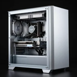 product photo metal computer case exposed concept pc boutique build open sides extra wide super long