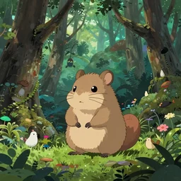 maximalist otherworldly forest rodent, trending on pixiv fanbox, painted by makoto shinkai takashi takeuchi studio ghibli, akihiko yoshida, yoshitaka amano, wangechi mutu, clean cel shaded vector art. shutterstock. behance hd by lois van baarle, artgerm, helen huang, rossdraws, illustration