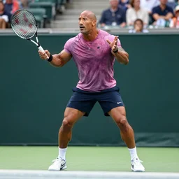 Dwayne Johnson as tennis player