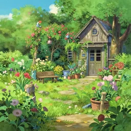 a creole garden from reunion island painting by makoto shinkai, by studio ghibli, anime, trending on artstation