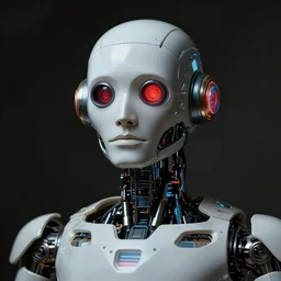 futuristic robot portrait by caravaggio