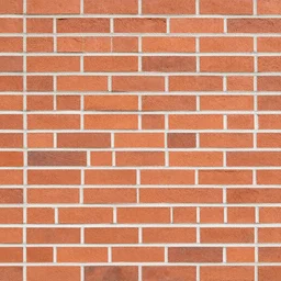 albedo base color texture of brick wall, flat lighting, unlit, top - down photograph, large bricks, white mortar