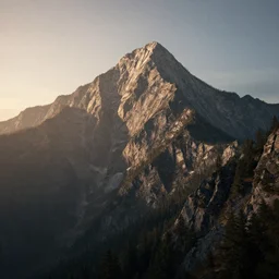 mountain at the morning, very detailed, octane render, realistic, 8 k, unreal engine 5, dramatic, volumetric