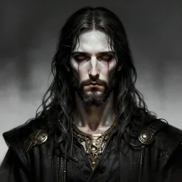 a portrait of cyberpunk jesus, grim - lighting, high - contrast, intricate, elegant, highly detailed, digital painting, artstation, concept art, smooth, sharp focus, illustration