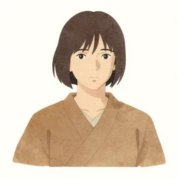 naturalistic portrait of a simple warrior, representational earth tones, stunning clarity experimental cut paper mixed media blotchy character shape design by masaaki yuasa, pleasing palette watercolor masterpiece