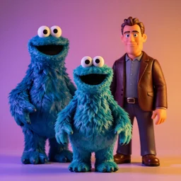 cronenberg flesh monster cookie monster by wayne barlow and greg rutkowski and donato giancola, action figure, sofubi, studio lighting, colored gels, colored background, xf iq 4, 1 5 0 mp, 5 0 mm, f 1. 4, iso 2 0 0, 1 / 1 6