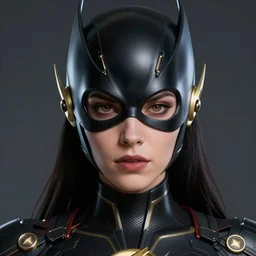 close up portrait of a beautiful woman as evil the flash in smooth armour, elegant, comic accurate, an ultrafine hyperdetailed illustration by kim jung gi, irakli nadar, intricate linework, sharp focus, bright colours, final fantasy, unreal engine 5, global illumination, radiant light