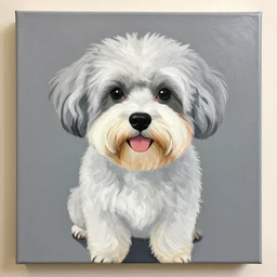cute dog painted in style of alex grey, hajime isayama