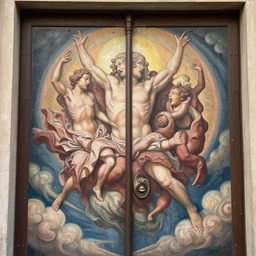 the great door of heaven, intrincate details, flesh and blood, painted by luis royo