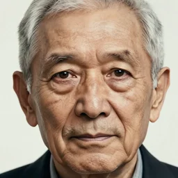 Artwork of an old man where the facial features and eyes of the subject are the focus