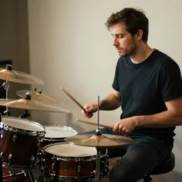 man playing drums