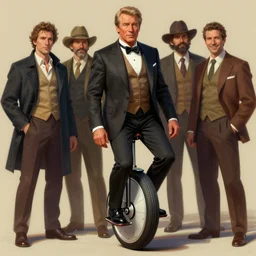 formal portrait of charlton heston riding a onewheel. digital art by eugene de blaas, ross tran, and nasreddine dinet, vibrant color scheme, intricately detailed, in the style of romanticism, cinematic, artstation, greg rutkowski
