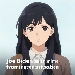 “joe biden as an anime woman, trending on artstation”