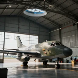 a scene of a military airplane hangar, concept art by richard wright, cgsociety, fantasy art, biomorphic, artstation hq, concept art