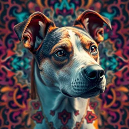 super beautiful cute bicolor mongrel dog intricate artwork by tooth wu and wlop and beeple, greg rutkowski, very coherent symmetrical artwork, cinematic, hyper realism, high detail, octane render, unreal engine, 8 k, vibrant colors, smooth gradients, high contrast, depth of field, aperture f 1. 2