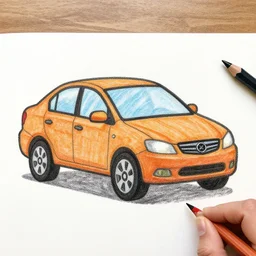 A car designed by a crayon