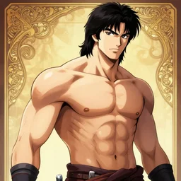 john rambo, korean art nouveau anime, emphasis on musculature and detail, pleasant, blade & soul, soft and curved, expressive, live 2 d