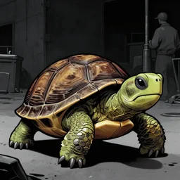 dockworker tortle in the noir art style.