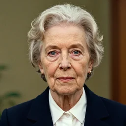Mid Closeup portrait of a very well-dressed old lady, photo made by Wes Anderson award winning, 4K