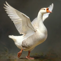 complete and delicate portrait of a goose, beautiful, agile, fairy, myth, legend, detailed, trending on artstatioin, light effects, kilian eng, john harris, bastien lecouffe - deharme