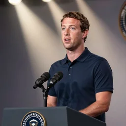 mark zuckerberg as the president of the united states standing at the podium