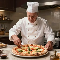 A still of the Emperor making a pizza, 4k, photograph, ultra realistic, highly detailed, professional lighting