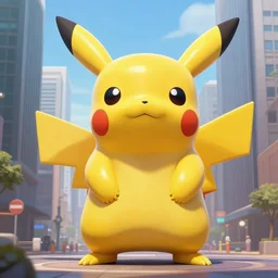 giant wooden pikachu statue in the middle of the city, digital painting, artstation, concept art, Craig Mullins , Breathtaking, 8k resolution, extremely detailed, beautiful, establishing shot, artistic, hyperrealistic, octane render, cinematic lighting, dramatic lighting, masterpiece, light brazen, extremely detailed and beautiful face