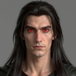 dracula, long dark hair, bright red eyes, male, character concept art, sharp focus, octane render, unreal engine 5, highly rendered, trending on artstation, detailed linework, illustration by artgerm, wlop, and chie yoshii