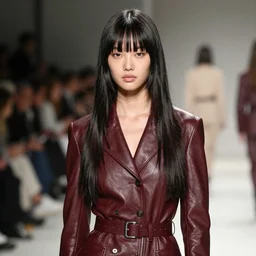 ektachrome, youthful asian demure, exquisite features, feminine cut, frontiers in flight leather suit, sebastian faena