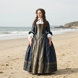 sensibly dressed woman at the beach in 1 6 0 0 england